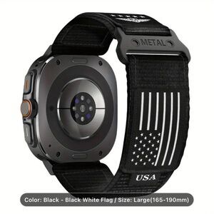 MioHHR Sporty Nylon Watch Band, 20mm Rugged Adjustable Strap Large